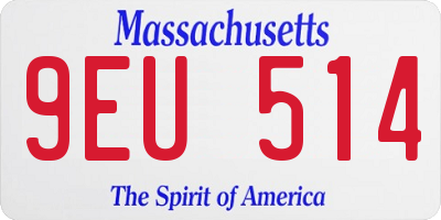 MA license plate 9EU514