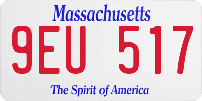 MA license plate 9EU517