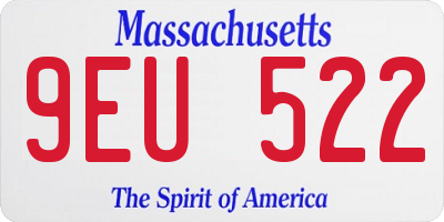 MA license plate 9EU522