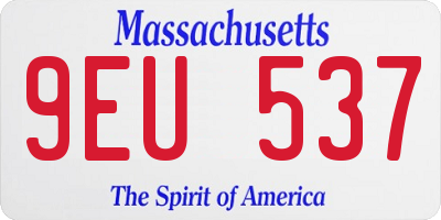 MA license plate 9EU537