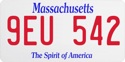 MA license plate 9EU542