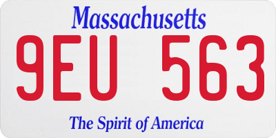 MA license plate 9EU563