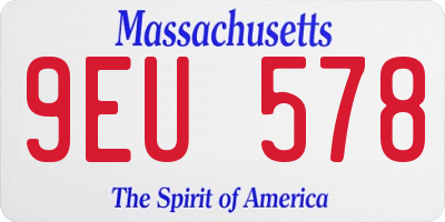 MA license plate 9EU578