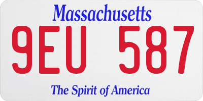 MA license plate 9EU587