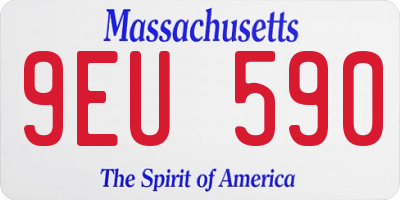 MA license plate 9EU590