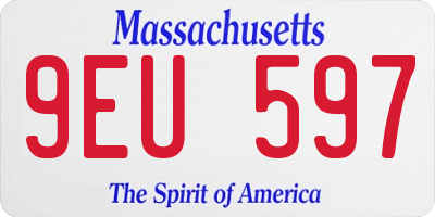 MA license plate 9EU597
