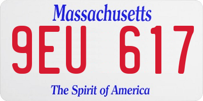 MA license plate 9EU617