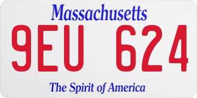 MA license plate 9EU624