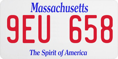 MA license plate 9EU658