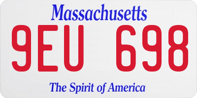 MA license plate 9EU698