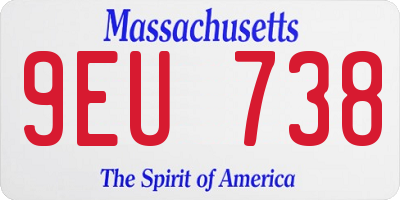 MA license plate 9EU738