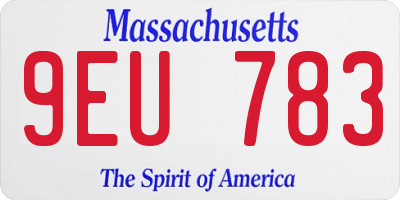 MA license plate 9EU783
