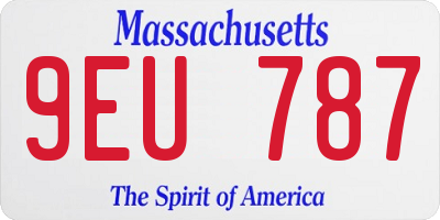 MA license plate 9EU787