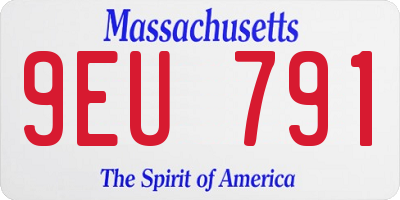 MA license plate 9EU791
