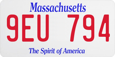 MA license plate 9EU794