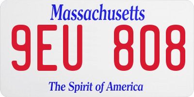 MA license plate 9EU808