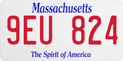 MA license plate 9EU824