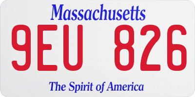 MA license plate 9EU826