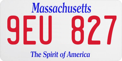 MA license plate 9EU827