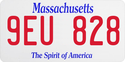 MA license plate 9EU828