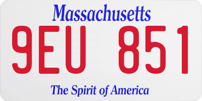MA license plate 9EU851
