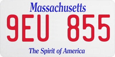 MA license plate 9EU855