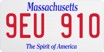 MA license plate 9EU910