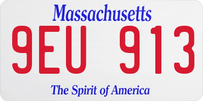 MA license plate 9EU913