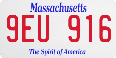 MA license plate 9EU916