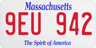 MA license plate 9EU942