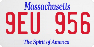MA license plate 9EU956