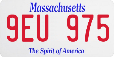 MA license plate 9EU975