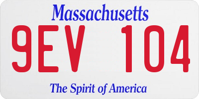 MA license plate 9EV104