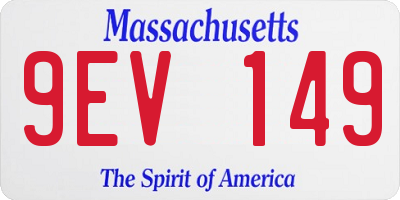MA license plate 9EV149