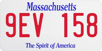MA license plate 9EV158