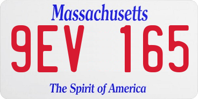 MA license plate 9EV165