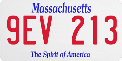 MA license plate 9EV213