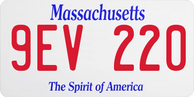 MA license plate 9EV220