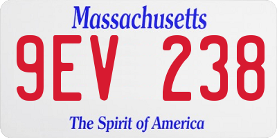 MA license plate 9EV238