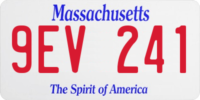MA license plate 9EV241