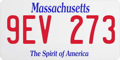 MA license plate 9EV273