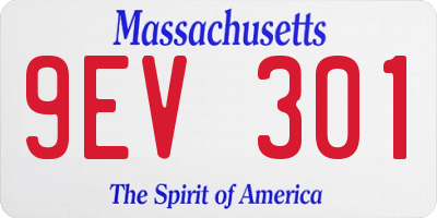 MA license plate 9EV301