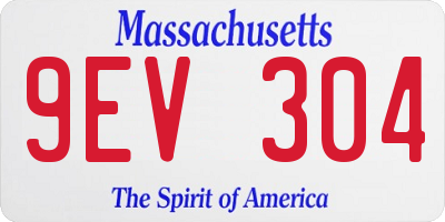 MA license plate 9EV304