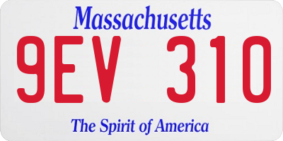 MA license plate 9EV310