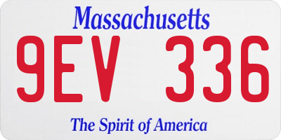 MA license plate 9EV336