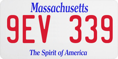 MA license plate 9EV339