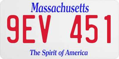 MA license plate 9EV451