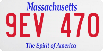 MA license plate 9EV470