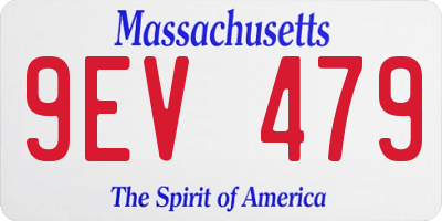 MA license plate 9EV479
