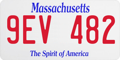 MA license plate 9EV482